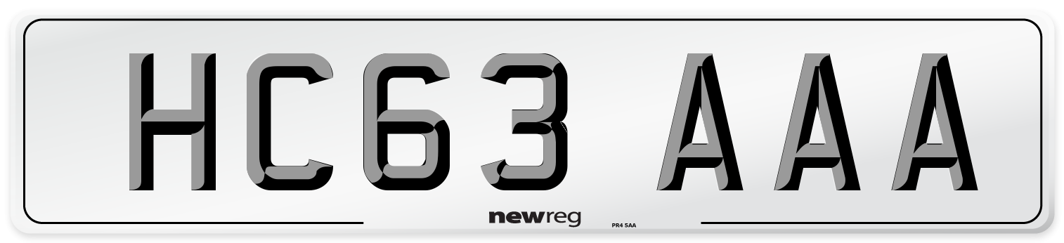 HC63 AAA Number Plate from New Reg